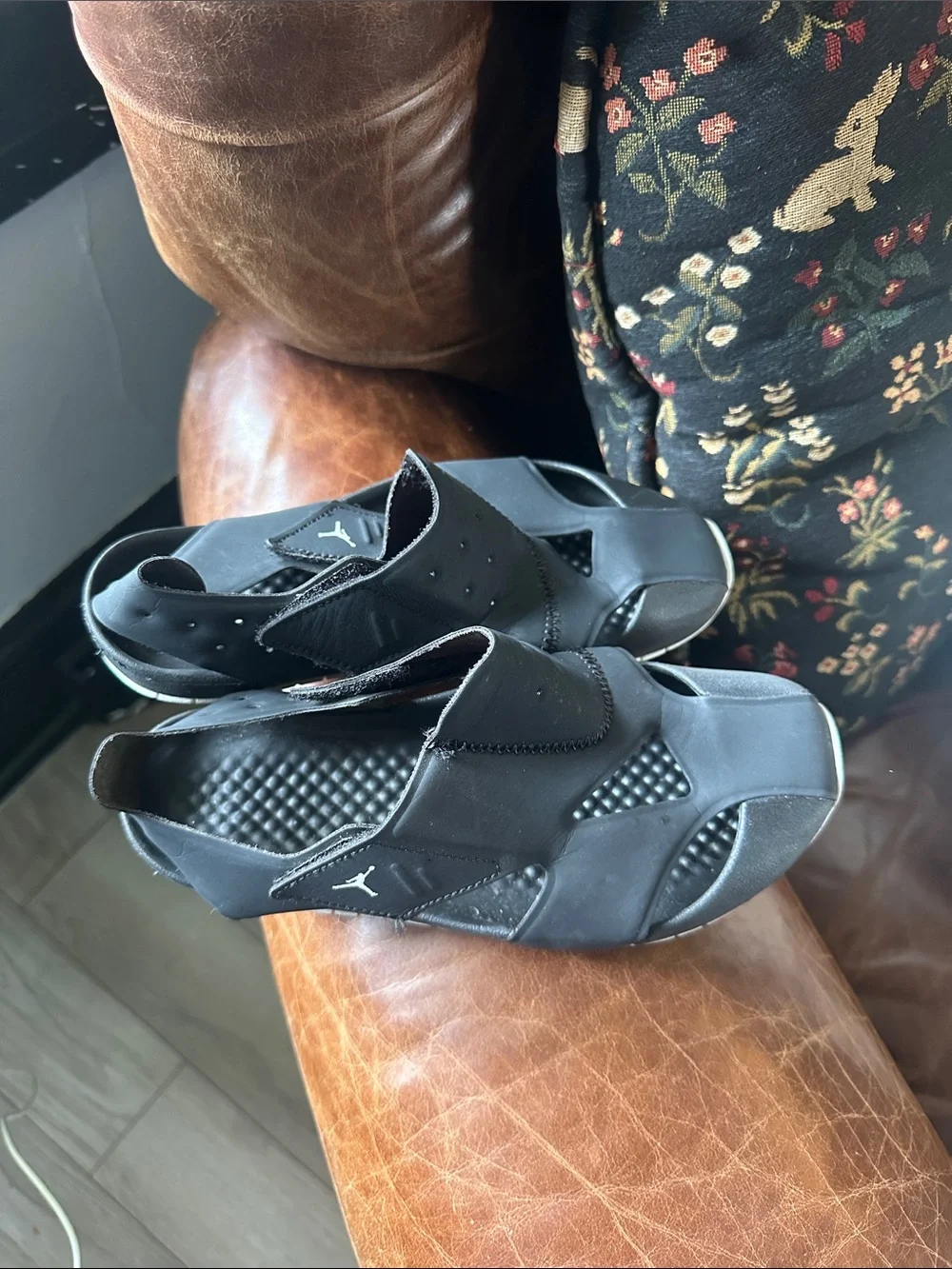 Jordan Kids' Black and White Slide Sandals